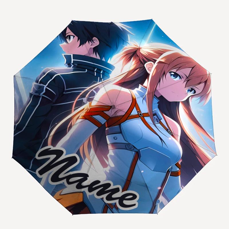 Personalized Name S-Sword Art Online Print Umbrella - Automatic Open/Close, Eight-Rib Durable Frame, Automatic Folding Umbrella