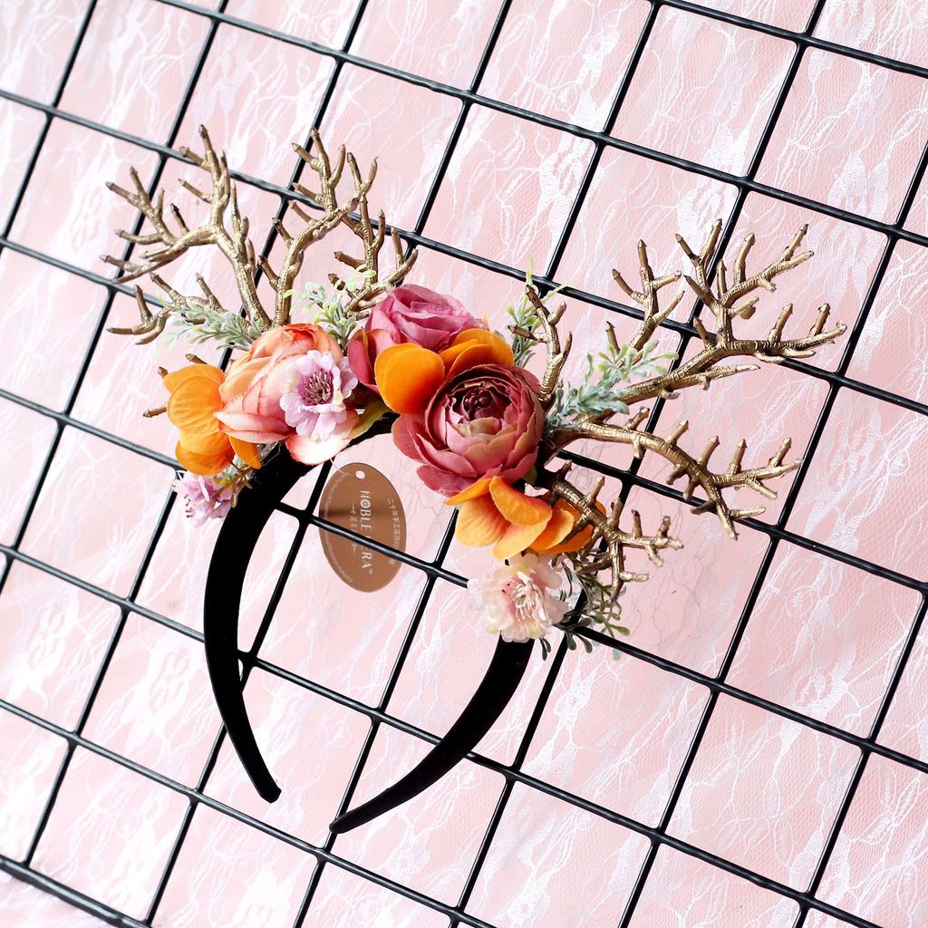 Рождественское украшение ободок для волос женский, женский ободок с рогами, аксессуары для девочки, женская повязка для волос