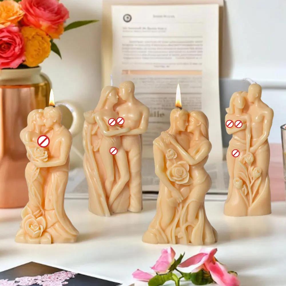 Силиконовые формы для объятий в День святого Валентина, ароматизированные свечи для влюбленных, гипсовая форма для поцелуя, розы, человеческого тела, свадебного декора