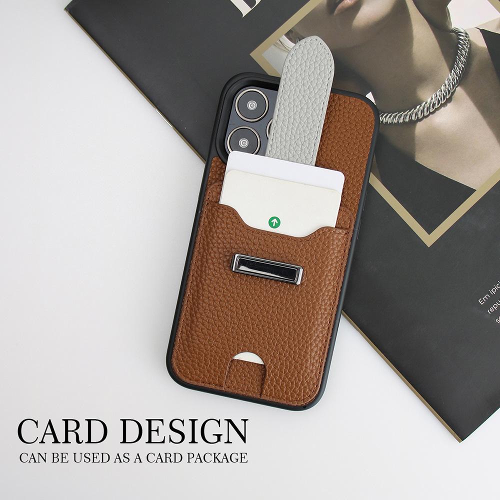 Card Holder Phone Case for Apple iPhone - Leather Phone Cover with Wrist Strap Wallet Card Holder Stand for iPhone 16/15/14/13/12/11/Pro Max Plus
