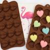 2021 New Heart Chocolate Molds 15 CavityDiamond Love Shape Silicone Wedding Candy Baking Molds Cupcake Decorations Cake Mold 3D