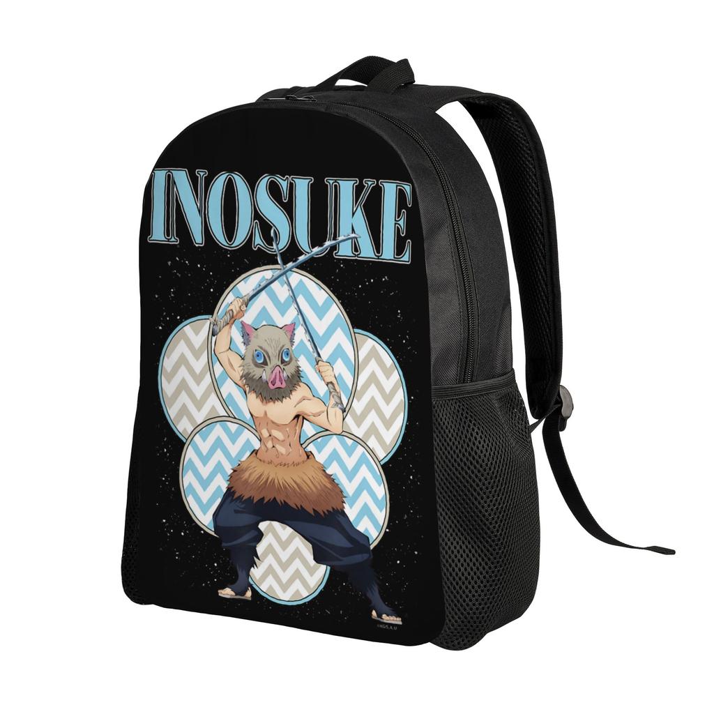 Рюкзаки Клинок Рассекающий Демонов Kimetsu no Yaiba Иноске Король Кабанов Портрет Daypack mochila Для Офиса Ретро Моющийся Rucksack