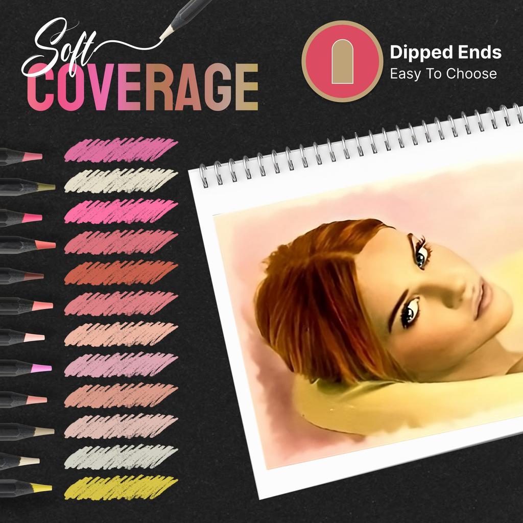 Карандаши телесного цвета светлых тонов для тона кожи взрослых Художественные цветные Полный цвет Светостойкость Портреты, Карандаши, Палитра,