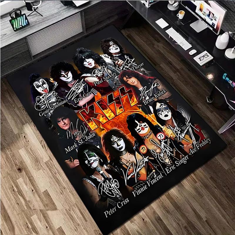 Kiss Band Carpet Office Decorative Carpet For Living Room Bedroom Door Mat Floor Rug Computer Chair Area Rug