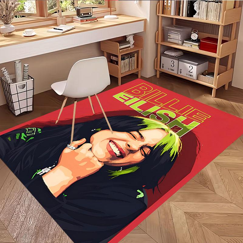 Billie Eilish Print Rug, Washable Floor Carpet, For Entryway Dorm Laundry Room Office Study, Home Decor Birthday Christmas Gift