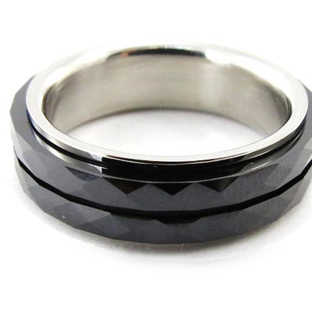 Мужское кольцо 'Peaceful' черная стальная керамика