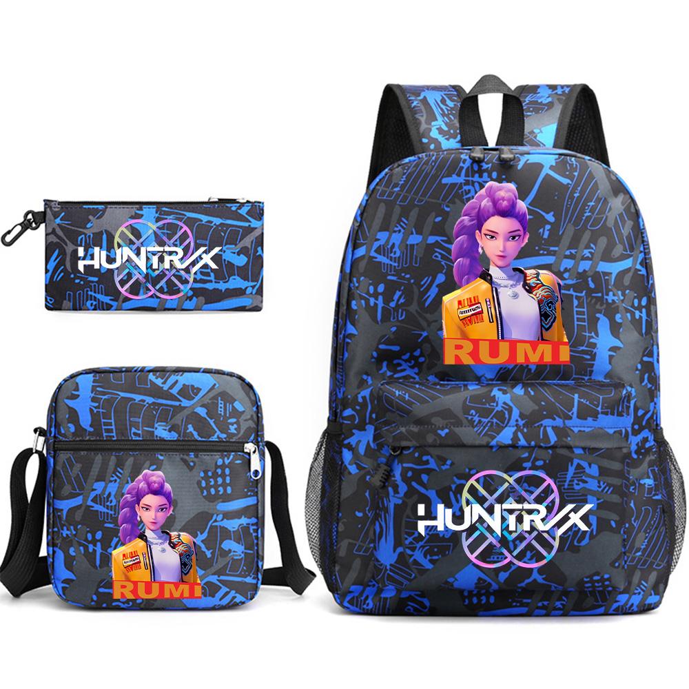 3Pcs/set Anime Cartoon Printed Large Capacity Bookbag Backpack with Shoulder Bag Pencil Case for Student Boy Girl Schoolbag