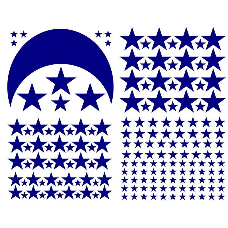 Комбинация звезд и луны, настенная наклейка для детей, детских комнат, спальни, фона, домашнего декора, обоев, самодельных наклеек, детских наклеек