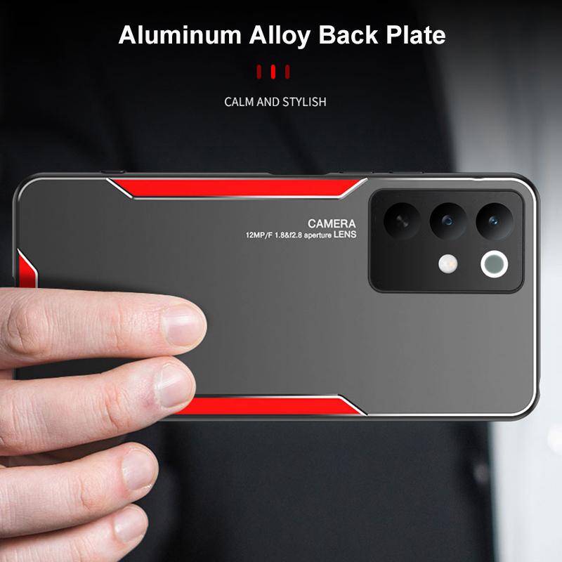 Чехол для Realme C85 с теплоотводом и защитой от падений, задняя панель из алюминиевого сплава, декоративная полоса для корпуса телефона Realme C85 Pro