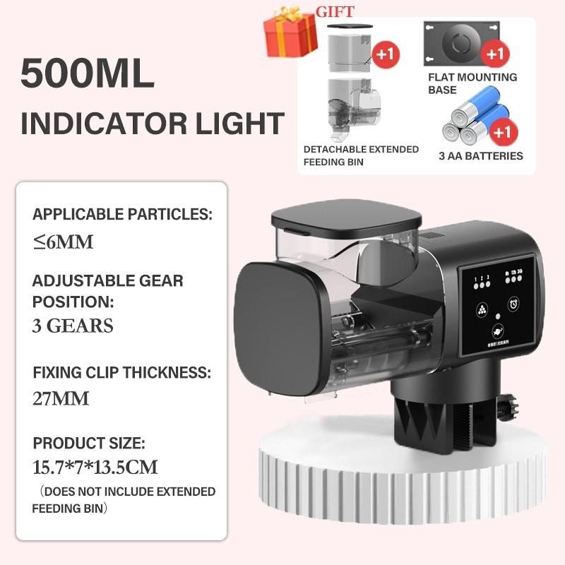 500 мл большой емкости аквариум интеллектуальный таймер кормушка аквариум регулируемый контроль диспенсер небольшой корм автоматическая кормушка для рыб