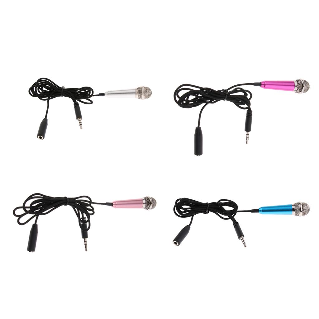 Mini 3.5mm Wired Cell Phone Microphone Stereo Mic for Chatting Singing Red