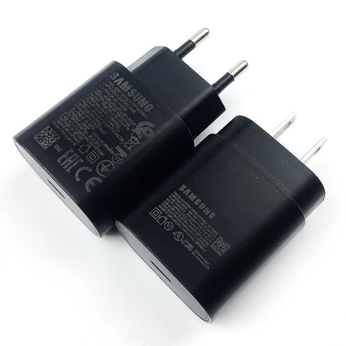 Chargeurs,Samsung S20 Chargeur Super Rapide Original 25W Adaptateur De Charge Rapide Type C À Type C Câble - Type Black Cable Box