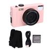 4K Digital Camera for Photography Autofocus 64MP HD Camera with 10 Filters Front Flash 3 Inch Screen Pink
