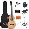 ADM Классическая гитара Набор для начинающих, 39-дюймовая Практическая гитара с нейлоновыми струнами, Набор из 9 предметов (натуральный)