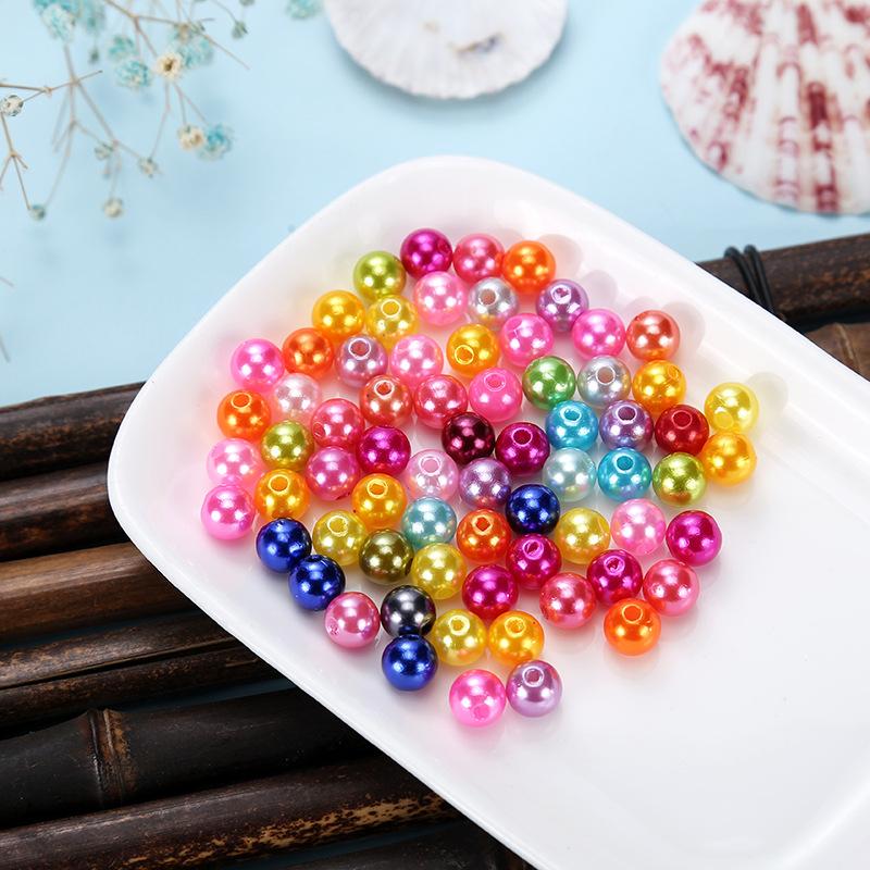 0.5Kg Bag Colorful Pearl ABS Round Bead with Hole for Sewing Craft Decoration DIY Accessory Garment Pearls Beads