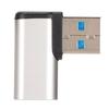 Угловой USB 3.0 на Type C адаптер, 90 градусов, 3A, 10 Гбит/с, USB адаптер под левым углом для мобильных телефонов, планшетов, жестких дисков, серебристый