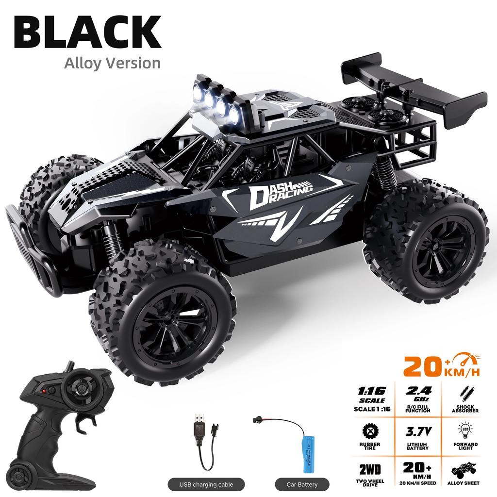 1:16 4WD RC Car With Led Lights 2.4G Radio Remote Control Cars Buggy Off-Road Control Trucks Boys Toys for Kids Gifts