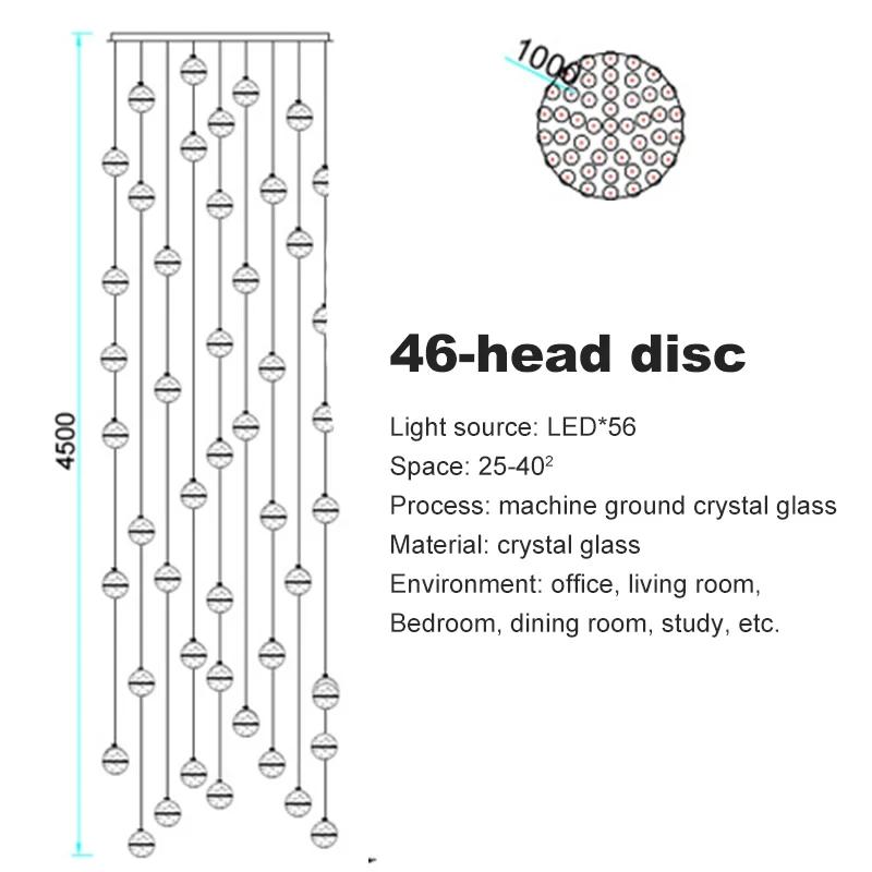 Современная минималистская люстра для гостиной, хрустальный шар, внутреннее освещение, винтовая лестница, светодиодная люстра для спальни, ресторана