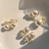 Women's 925 Silver Natural Pearl Stud Earrings - High-End Hong Kong Style