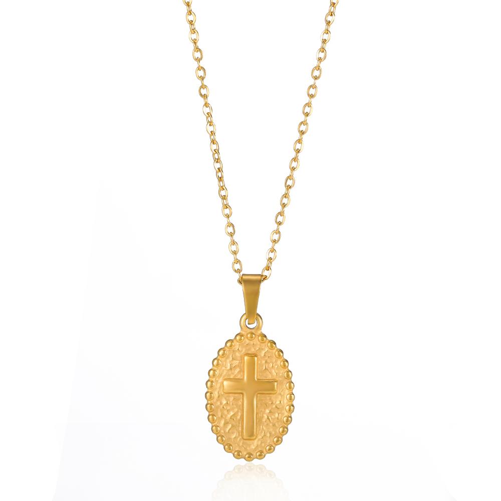 Нержавеющая сталь Иисус Крест Ожерелье Для Женщин Мужчин Золотой Цвет Каравака Ангелы Распятие Кулон Чокер Рэпер Украшения Хип-Хоп Подарок