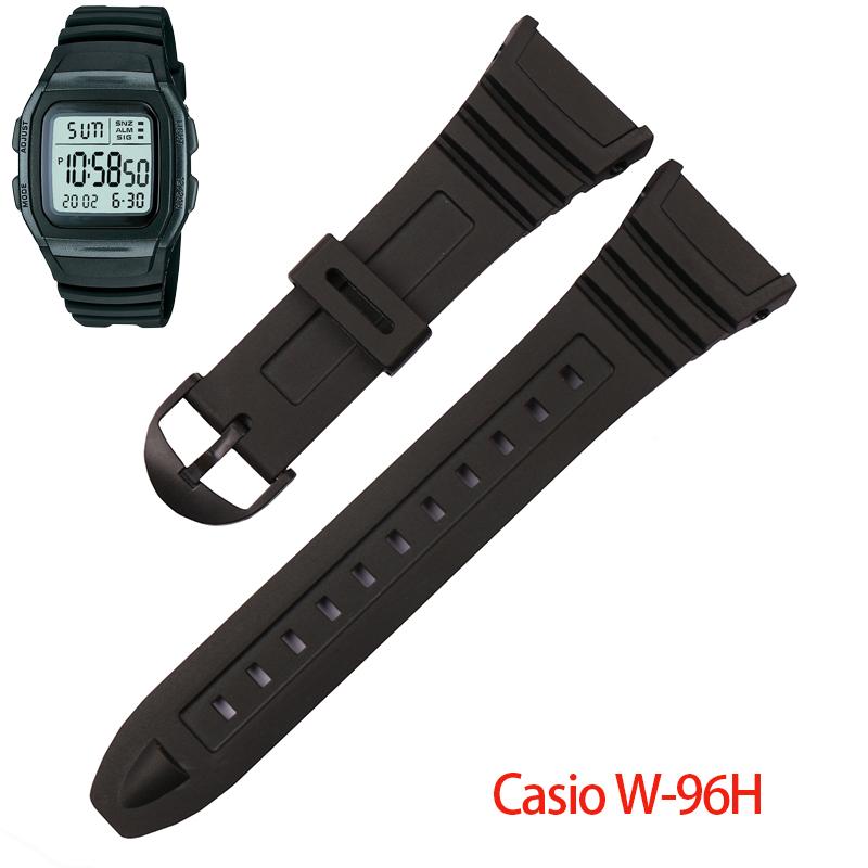 Смоляной ремешок для часов Casio W96H W-96H, спортивный, водонепроницаемый, с штифтовой пряжкой, аксессуары для часов, сменный ремешок