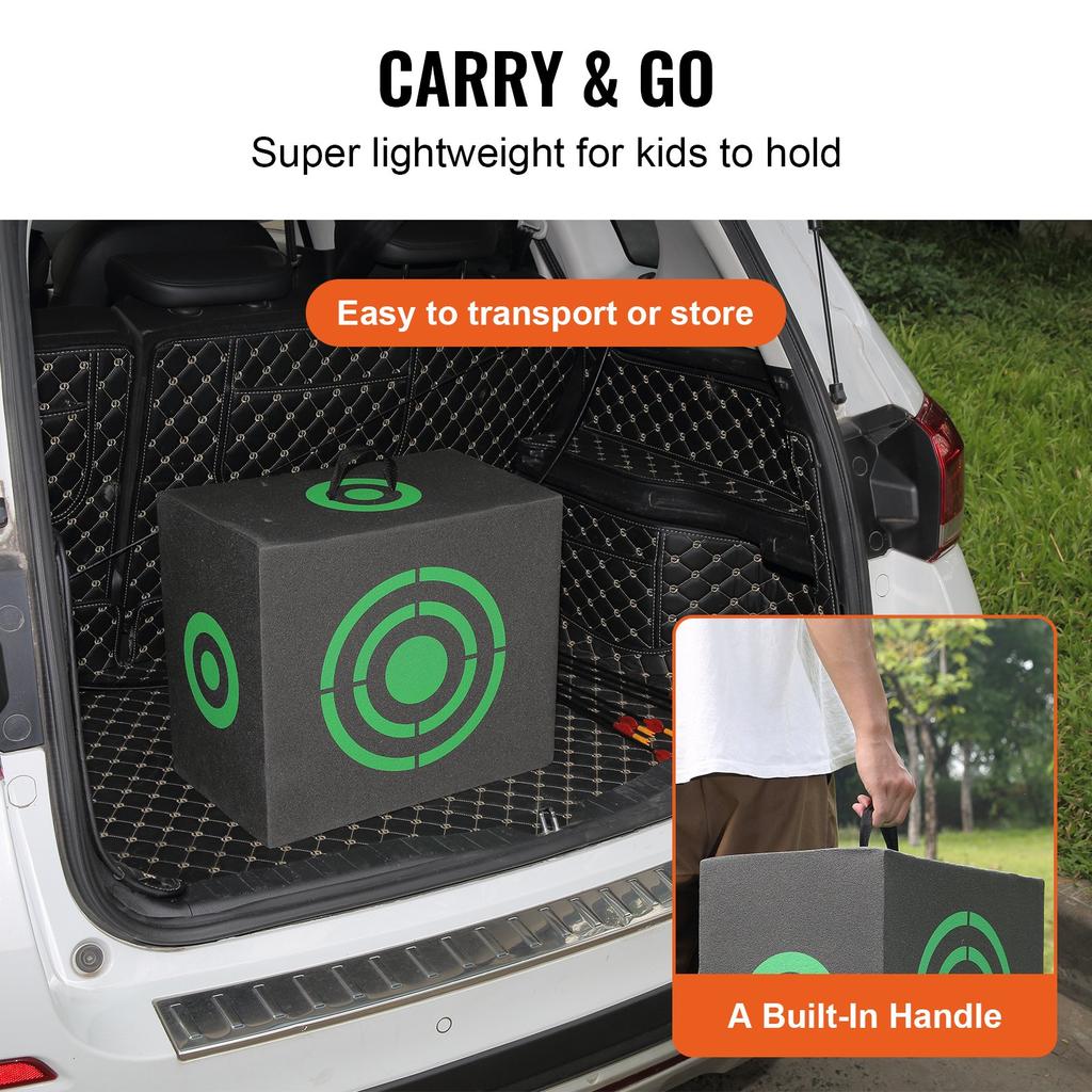 VEVOR Archery Target, 16"x18" All-side Shotting Archery Arrow Target, Outdoor Portable Archery Target with Carry Handle, Easy Arrow Removal