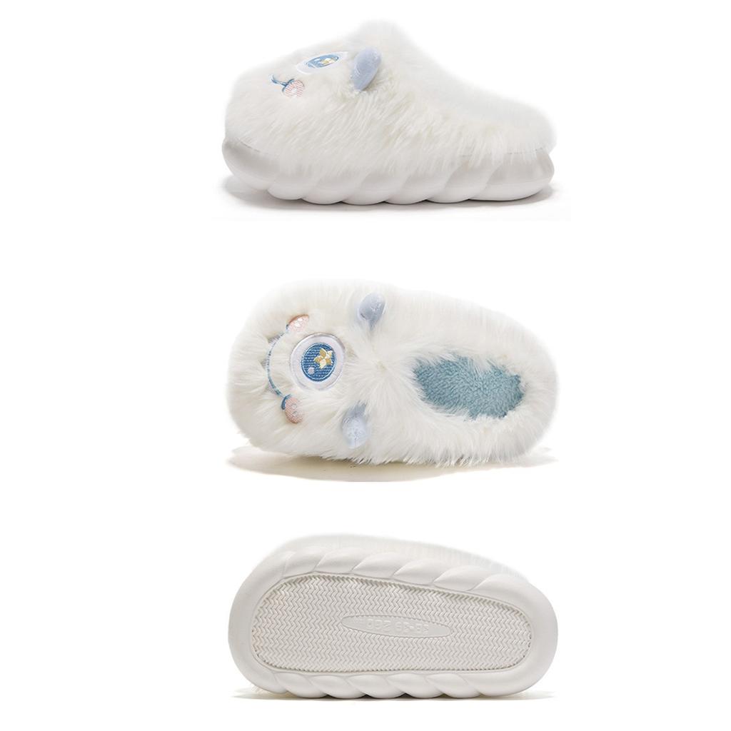 Милые зимние пушистые тапочки для женщин, домашние нескользящие домашние тапочки, теплая зимняя домашняя обувь
