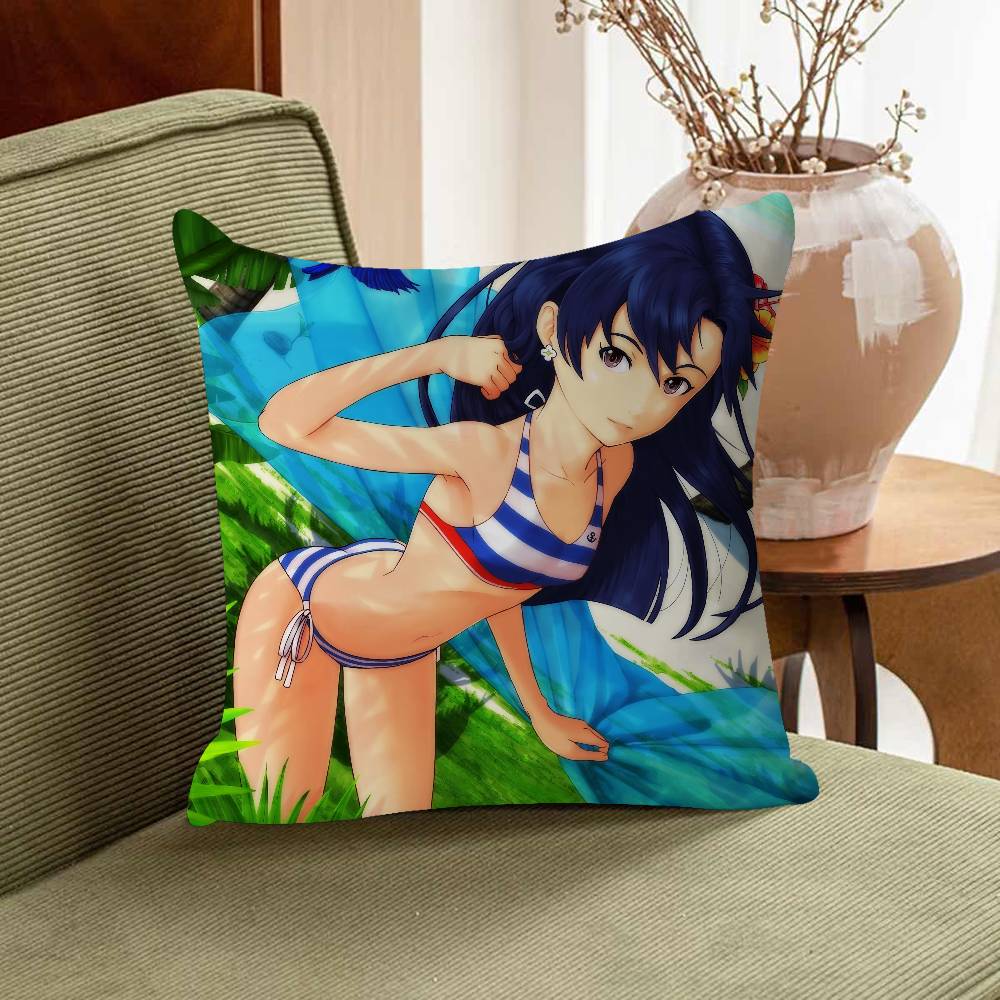 C-Chihaya Kisaragi Anime Cartoon Pillow Cushion Cover Pillowcase Living Room Sofa Home Decor Customized