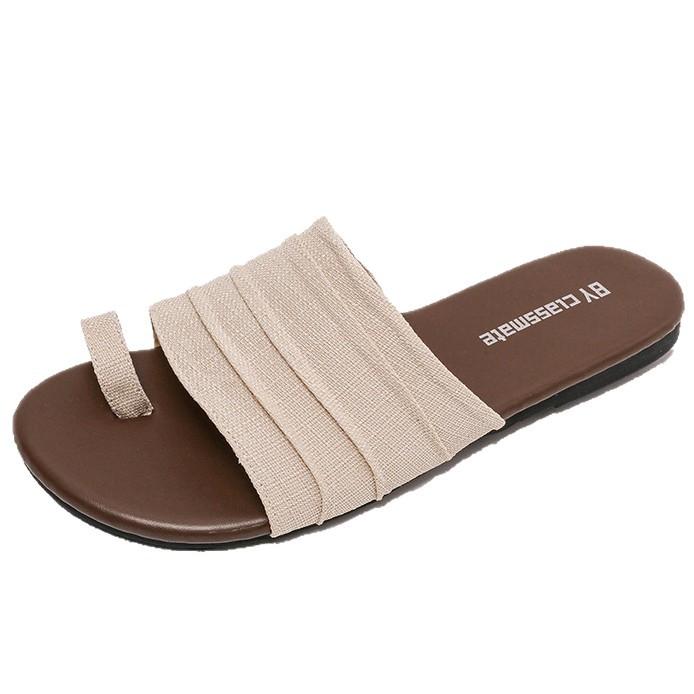 Дизайнерские нишевые шлепанцы с плиссированным носком на плоской подошве, женские летние 2025, новая корейская версия, повседневные крутые шлепанцы с мягкой подошвой