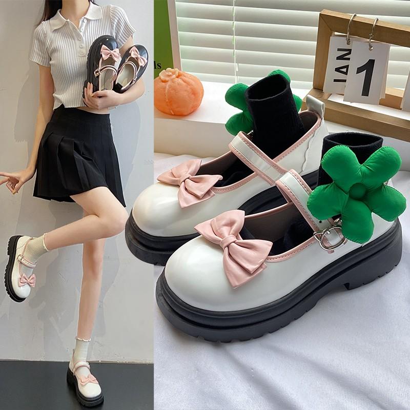 Туфли в стиле Лолита, женские туфли на высоком каблуке, на толстой подошве, туфли Мэри Джейн с пряжкой и ремешком, туфли Мэри Джейн с перекрестными ремешками и бантом для девочек, повседневные туфли Kawaii
