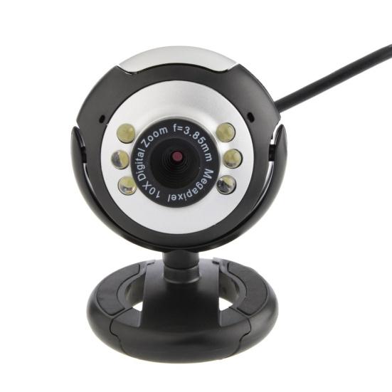 USB Webcam High 6 LED Night Clarity 12.0MP Light Web Camera Built-in Mic