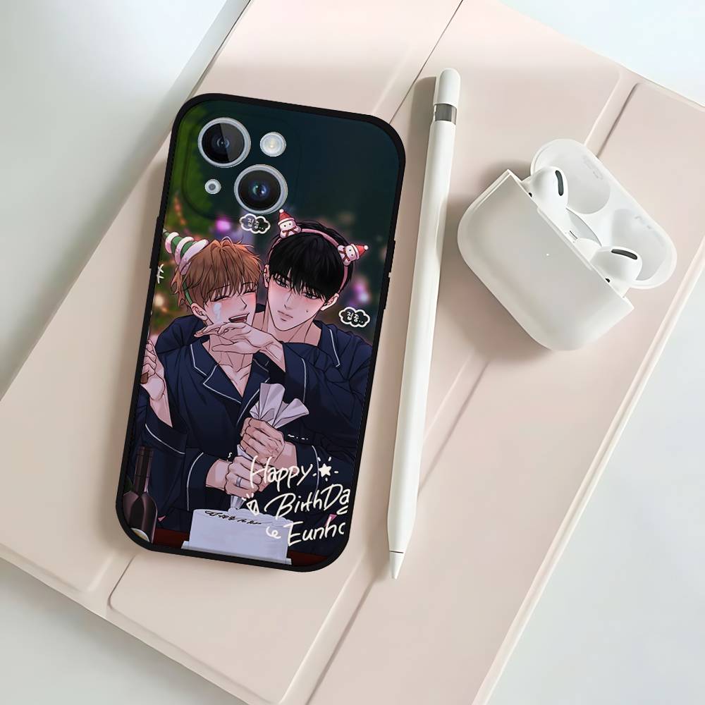 Korean Comics Summer Black Phone Case That Fits For IPhone 17,16,15,11,13,14 Pro Max,Plus,X,Xr,Xs Max,13Mini