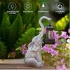 Resin Elephant Statue Garden Decorations Landscape Lights Props Solar Garden Figurine Lamp Retro Desktop Craft Outdoor Ornaments