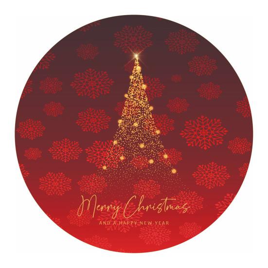 Fitted Christmas Round Tablecloth Holiday Snowflakes Table Cover with Elastic Edge Water-Resistant Christmas Tree Table Cover for Round Tables Dinner