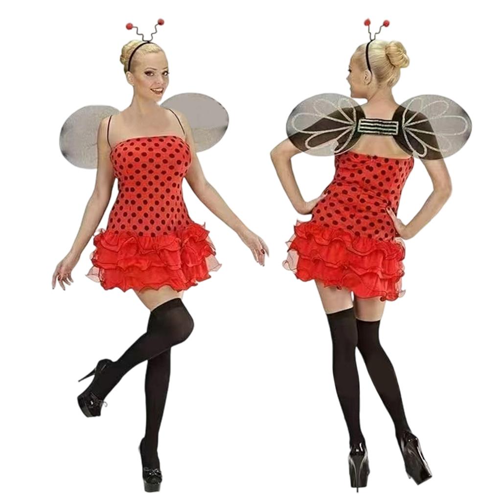 Halloween Bees Costume Accessories Set Bumble Bees Wing Antenna Headband Tutus Dress Bees Outfits for Adult Womens Gift
