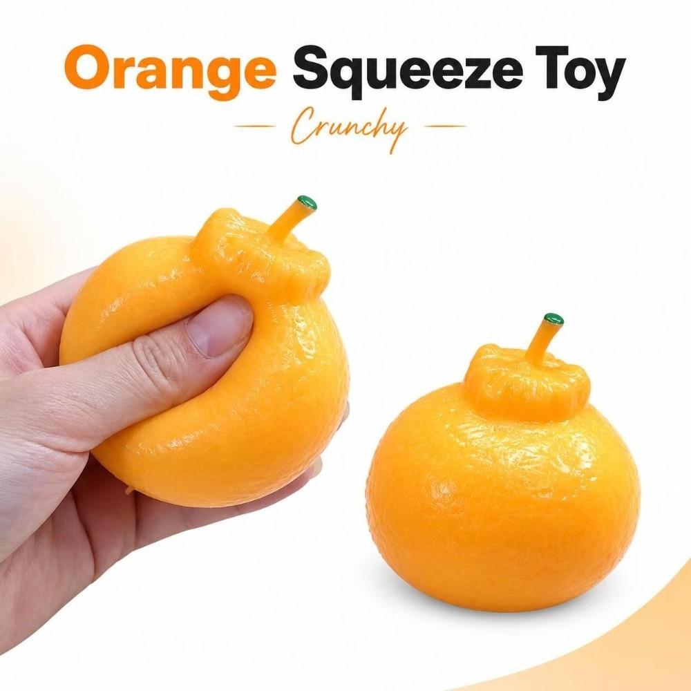Crunchy Orange Squeeze Toy Moldable TPR Fidget Toy Novelty Realistic Fruits Pinch Office Desk Toy