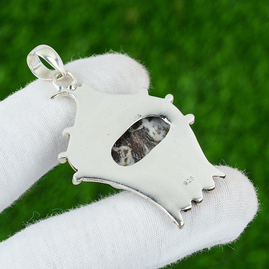 Подвеска из натурального кокосового яшмового драгоценного камня из стерлингового серебра 925 пробы, индийские украшения