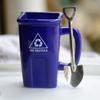 Square Trash Can Ceramic Mug Green Recyclable Bucket Water Cup Fun Creative Exotic Coffee Cup Latte Coffee Cup Cute Coffee Mug