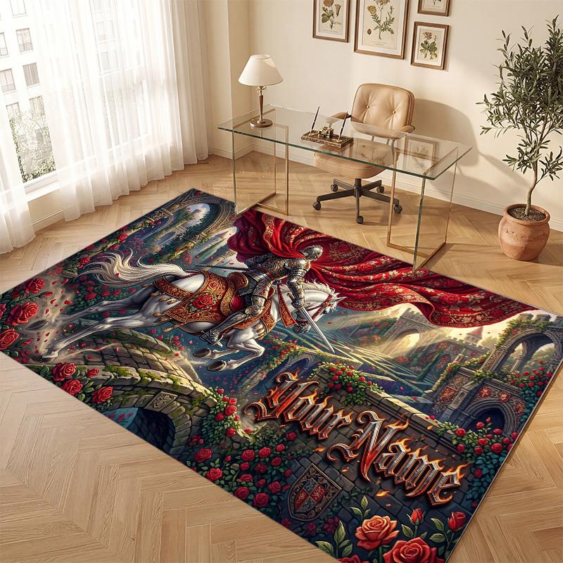 Other Similar Designs Theme Soft Crystal Velvet Rug Custom Name & Text Print Non Slip Floor Rug for Bedroom Living Room