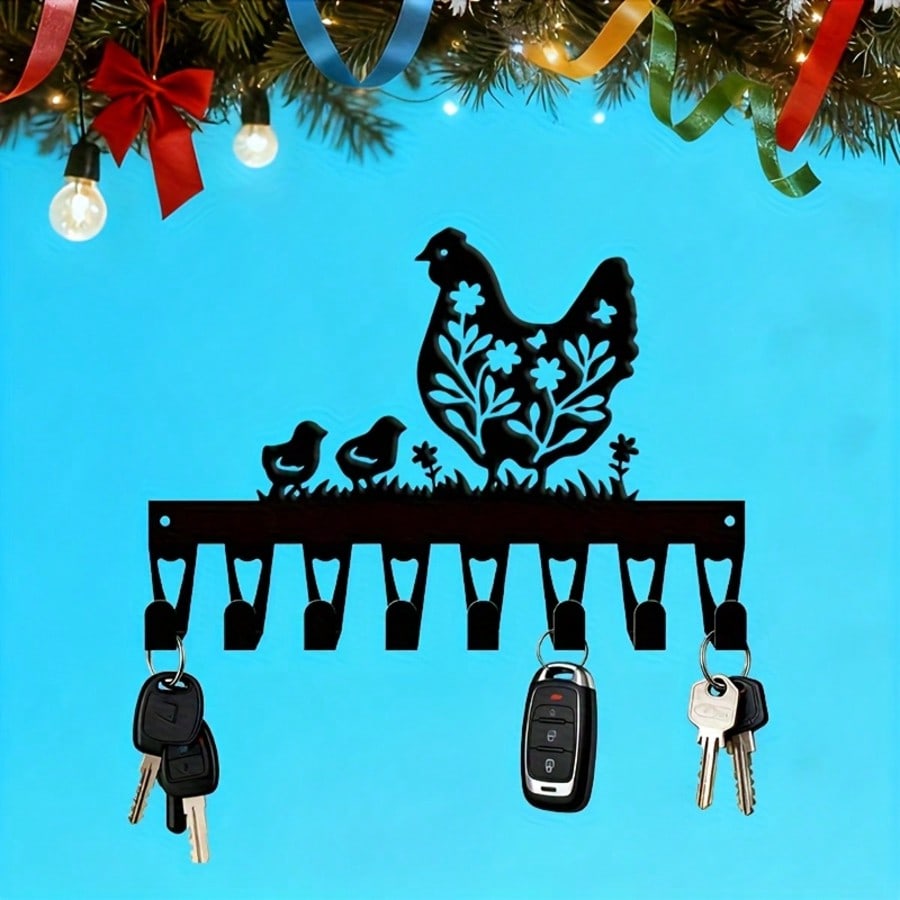 Крючок на стену для кухни в стиле фермерского дома, 8 крючков, тяжелый кованый металл, деревенский декор, подарок