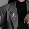 Creative Elegant Ballerina Brooch Sparkling Dress Coat Inlaid Clothes Pin Rhinestones Suit Lapel Badge Wedding