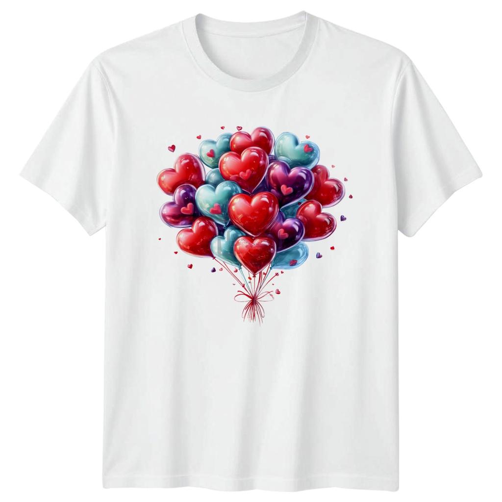 Heart Balloons Valentines Day Unisexs TShirt Unisexs Tee Graphic Unisex Top