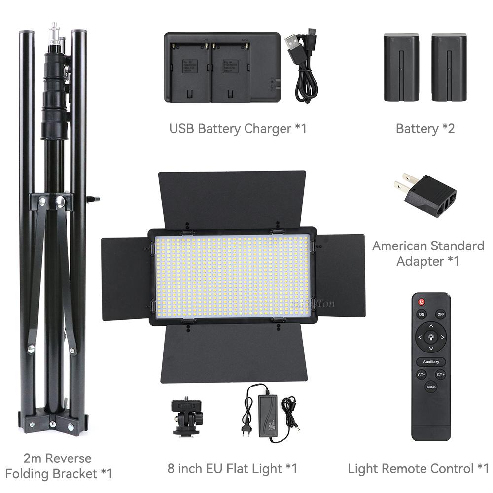 U800 LED Photo Studio Light For Yotube Game Live Video Lighting Portable 40/50W Photography Panel Lamp Stand With Remote Control