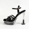 Eilyken Summer Fashion Crystal Platform High Heels Narrow Band Buckle Strap Women Sandals Slippers Banquet Party Female Shoes