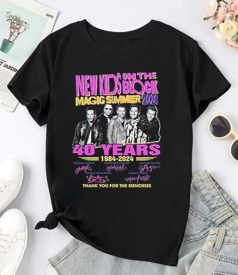 Vintage Nkotb 40 Years T-Shirt Mens Womens Tees Top New On The Block The Magic Summer Tour 2024