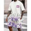New Men's 3D Printed T-shirt Set Harajuku Fashion T-shirt Short-sleeved + Shorts Two Sets Plus Size Leisure Sports Suit