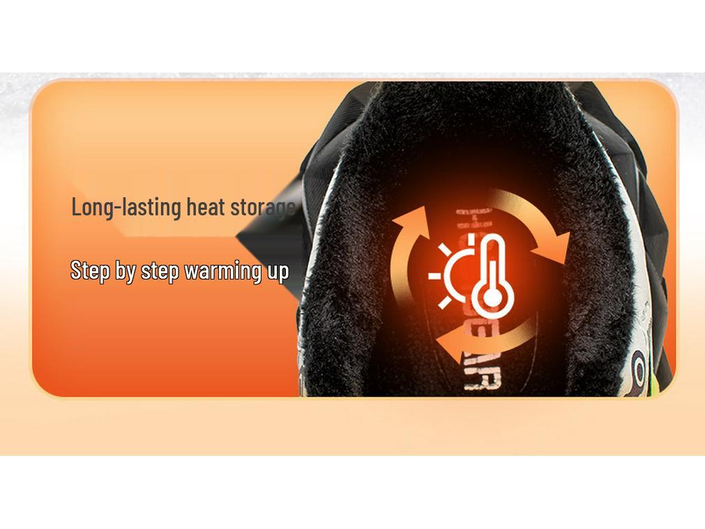 Happy Bear Plush-Lined Boys' Winter Cotton Sports Shoes - Lightweight, Cold-Resistant, Two-Layer Outdoor Running Shoes