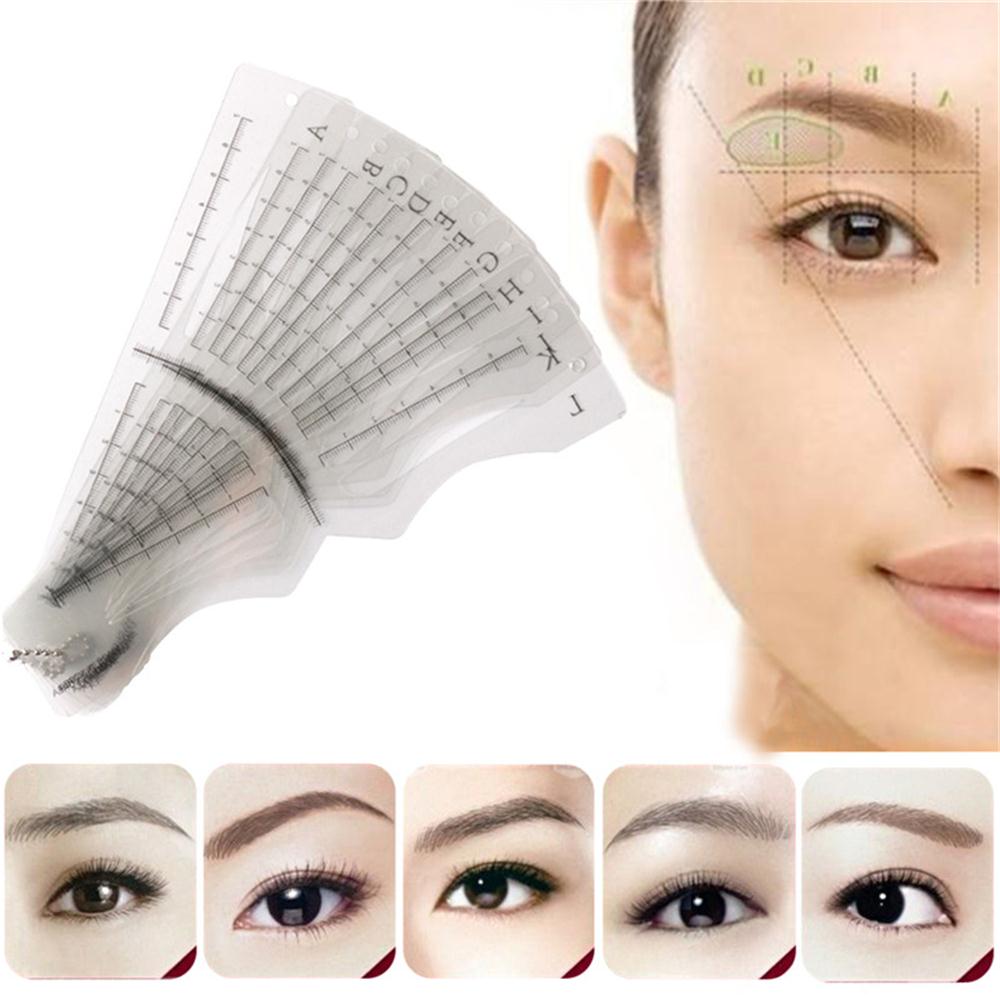 12Pcs Hot Shaper Beauty Eye Grooming Brow Stencils Card Makeup Tool Eyebrow Template