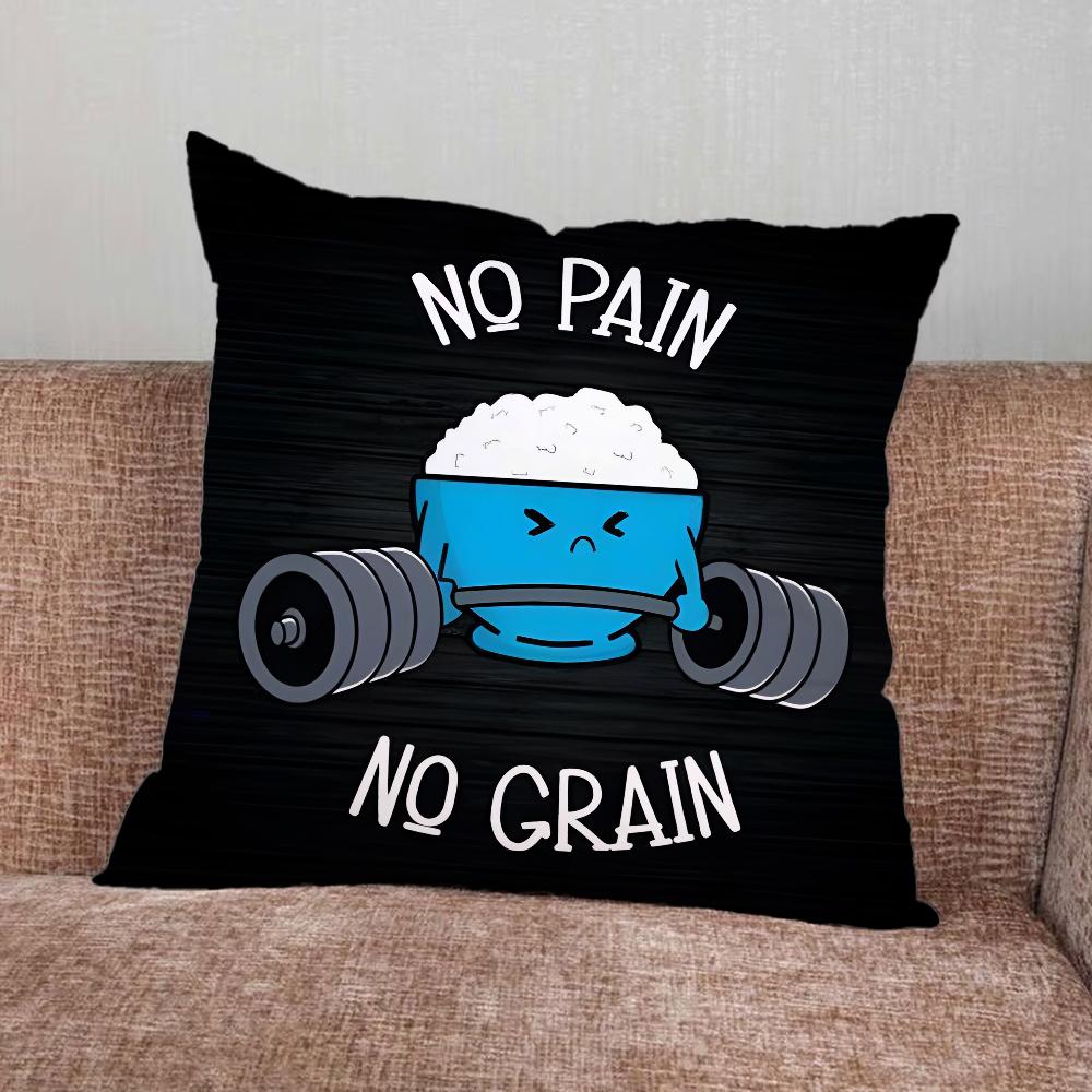 Gym Fitness Bodybuilding Pillow Case For Home Bedroom Car Office Decoration Living Room Sofa Cushion Cover Suitable
