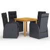 Day and Night - Day and Night Garden Dining Set 5 Pieces Black